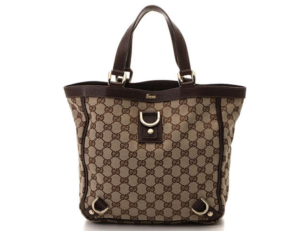 Gucci handbag GG canvas Abbey tote bag Beige Cream brown
